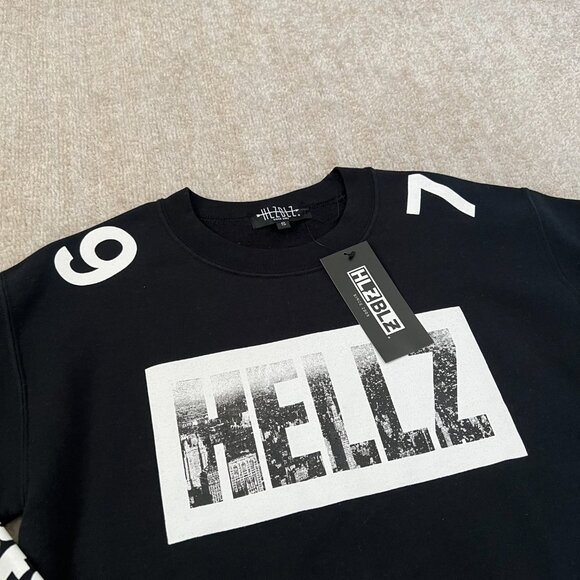 NWT HLZBLZ Black White Cotton Sweatshirt S - Picture 3 of 8